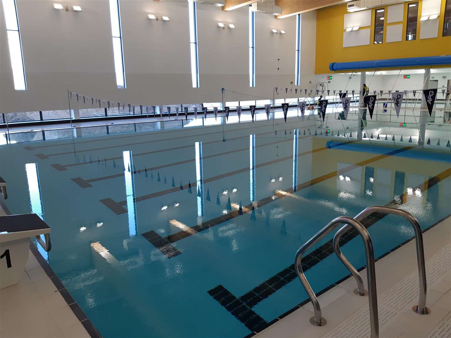 The eight-lane pool