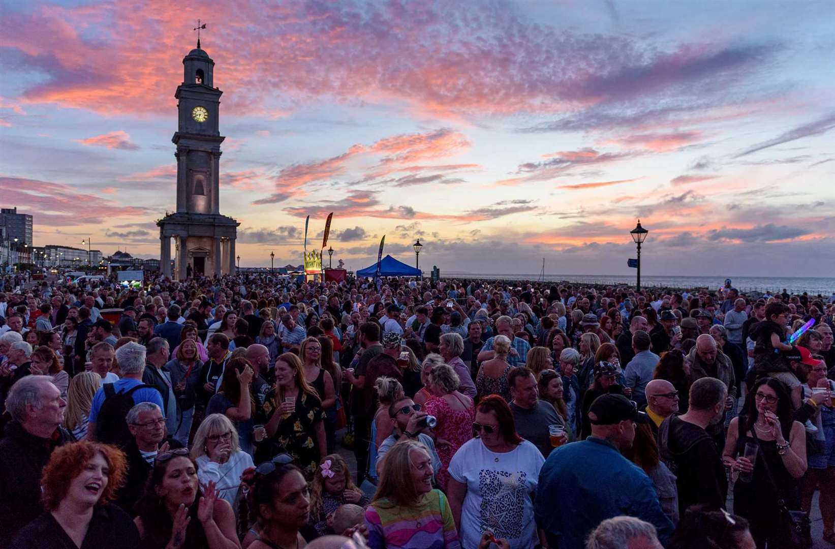 Crowds of people at the Herne Bay Carnival yesterday evening. Photo: Andy Birkett