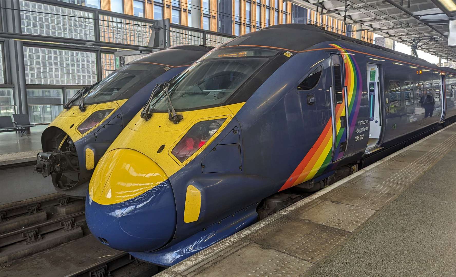 The refurbished train at St Pancras this lunchtime