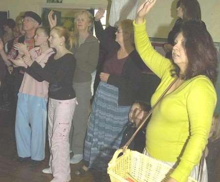 Rehearsals taking place in a church hall. Picture: BARRY CRAYFORD