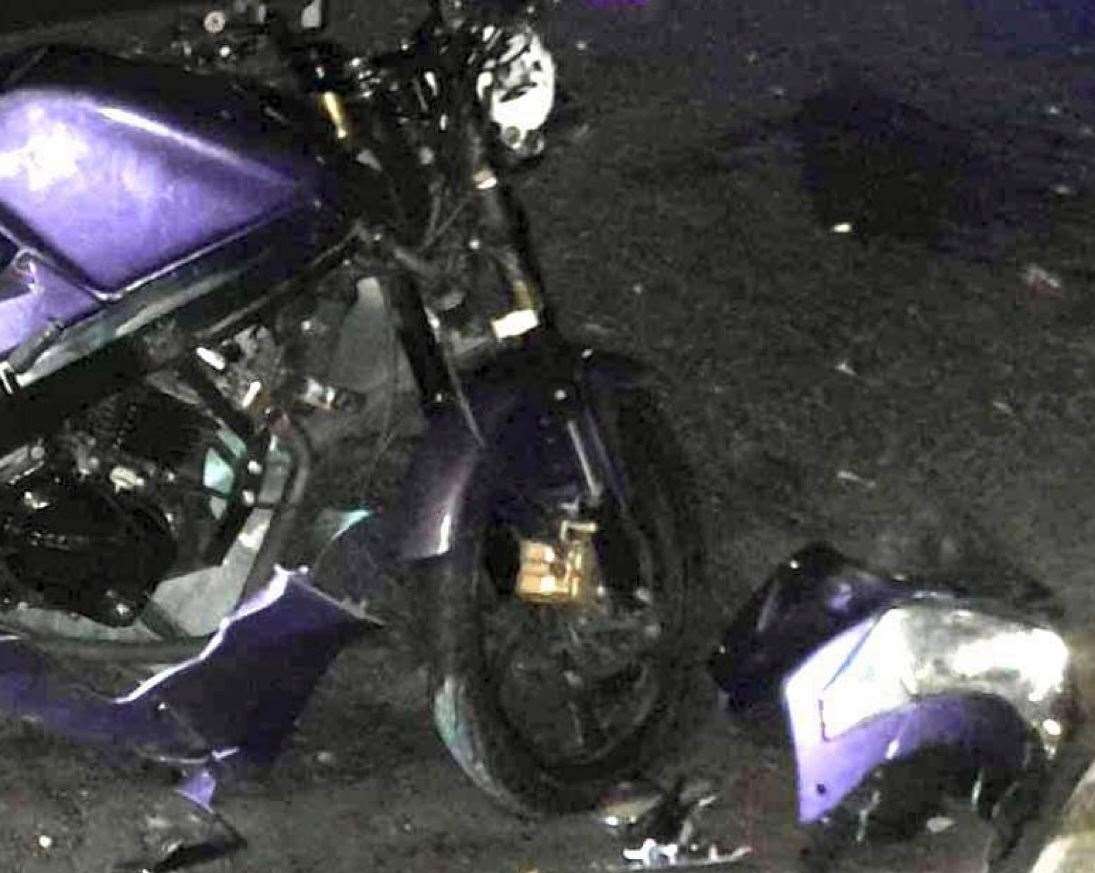 The Skyjet motorcyle was written off after the crash. Submitted picture