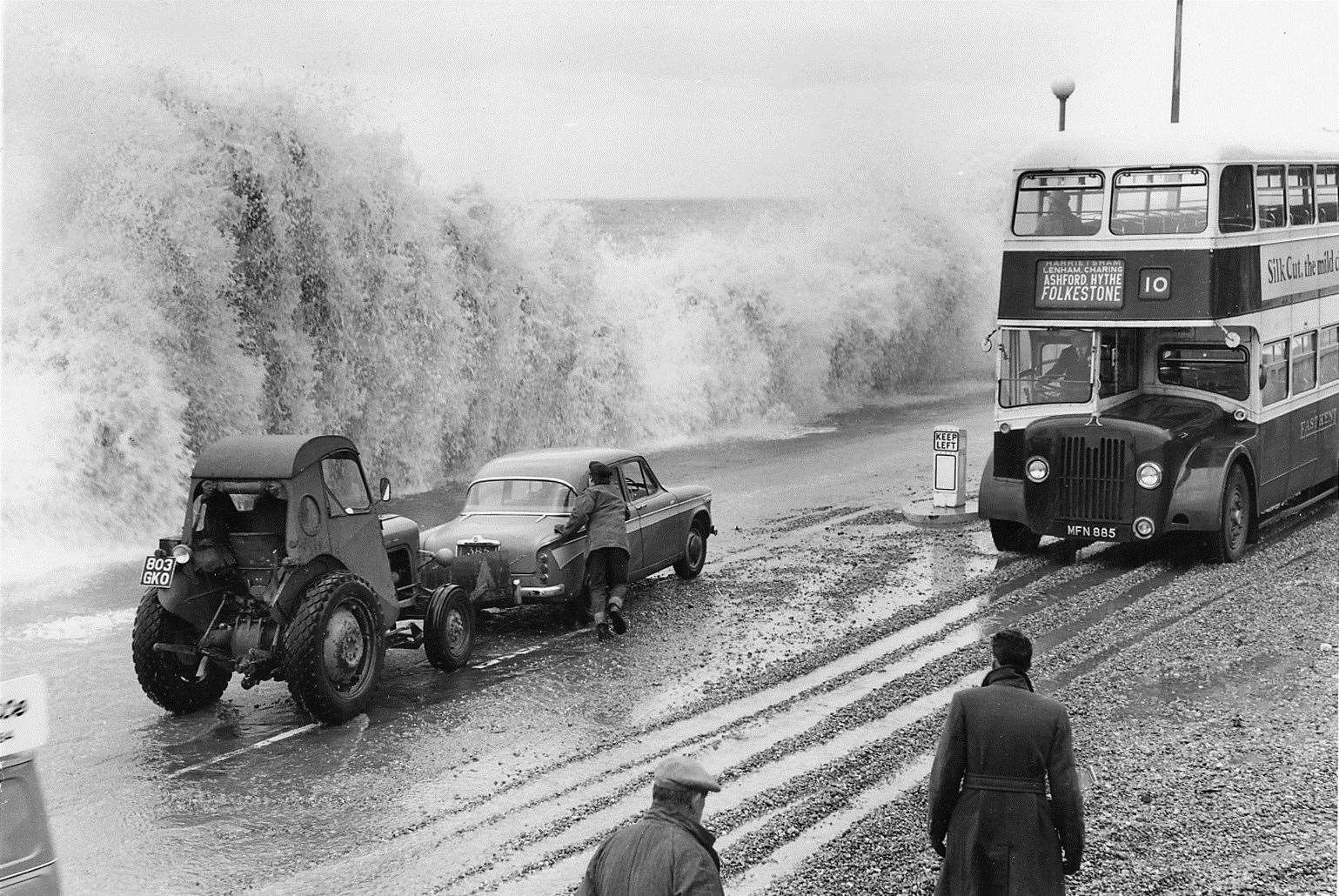Rough seas in Folkestone in 1964