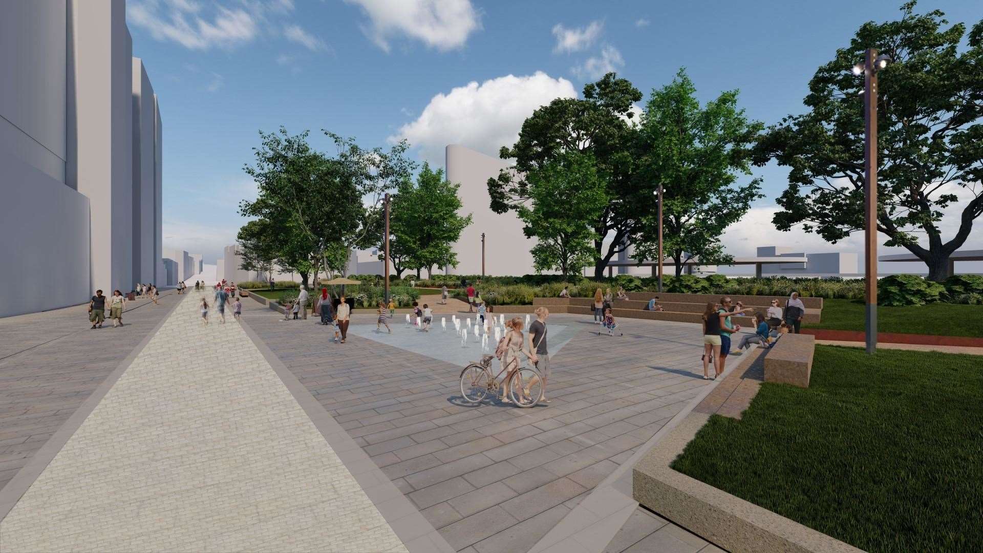 An artist's impression of how The Paddock will look following improvements. Picture: Medway Council