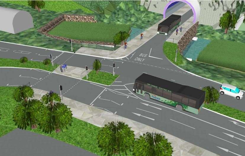 An artist's design of the western approach of the proposed tunnel. Picture: KCC