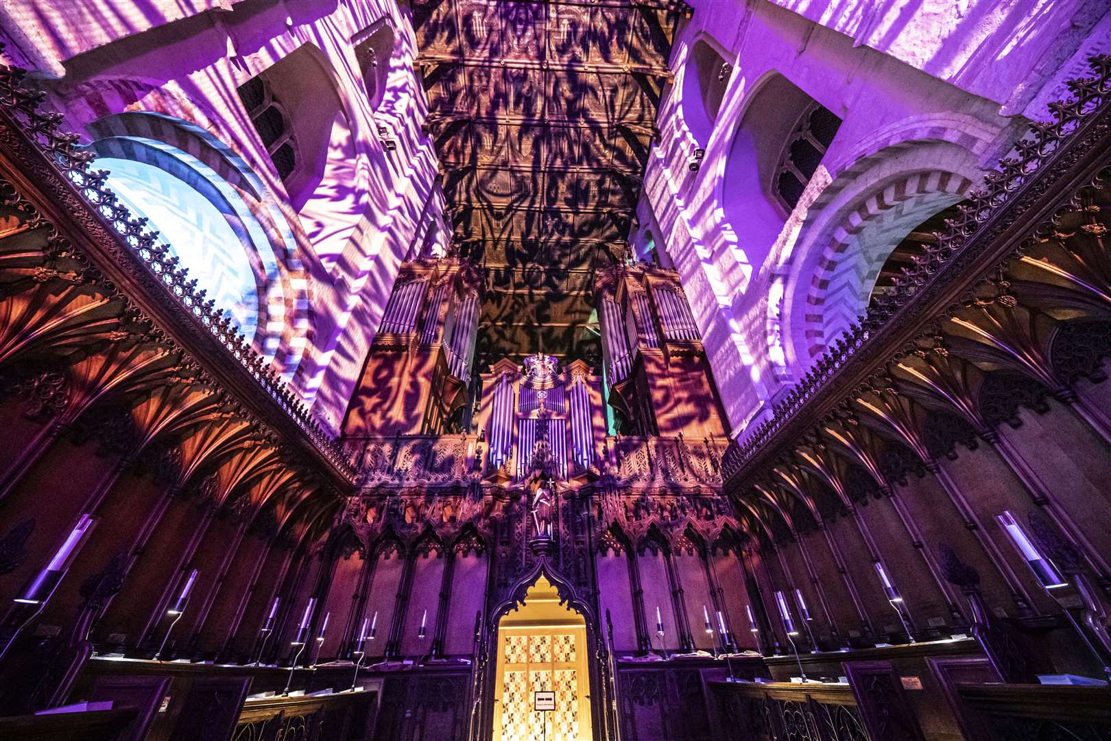 The spectacle was created by Luxmuralis. Picture: Rochester Cathedral