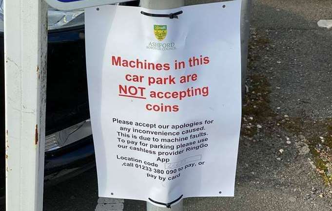 Some parking machines in Tenterden, near Ashford, went cashless in September 2021 - prompting a wave of criticism