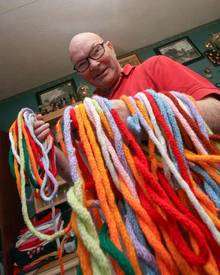 Ted Hannaford is the world record holder for French knitting.
