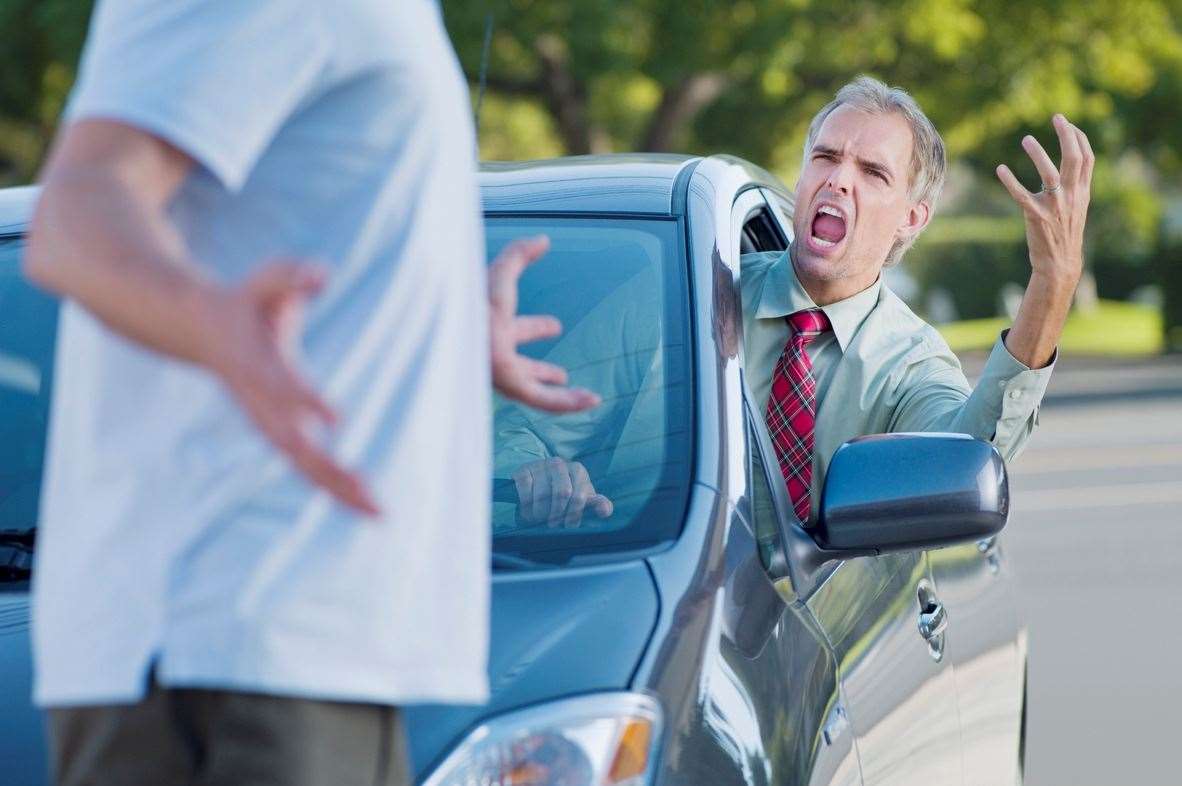 Nowadays, Secret Thinker opts to take the high road when he encounters road rage. Library image, posed by models