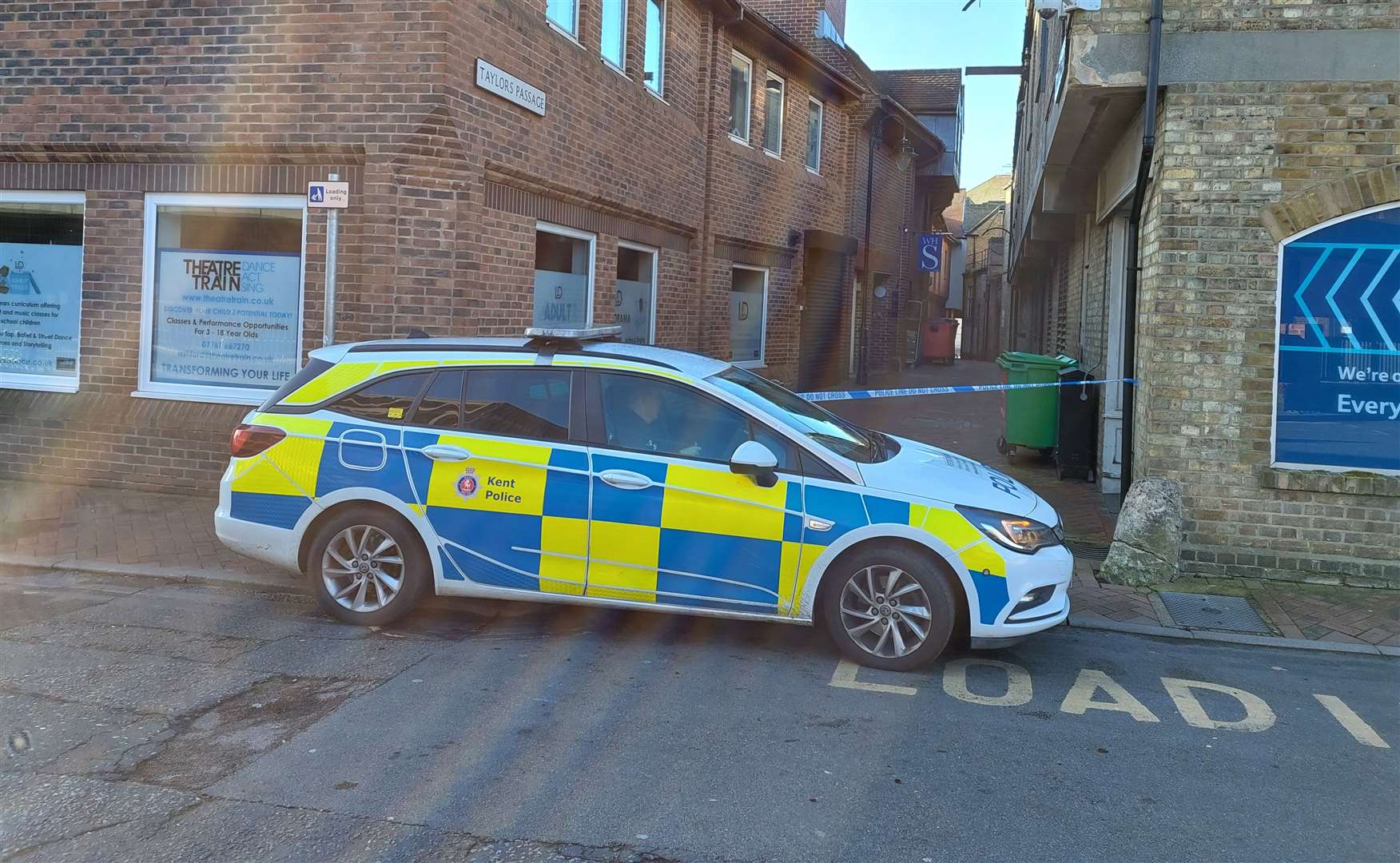 A police car in Park Street at 8am