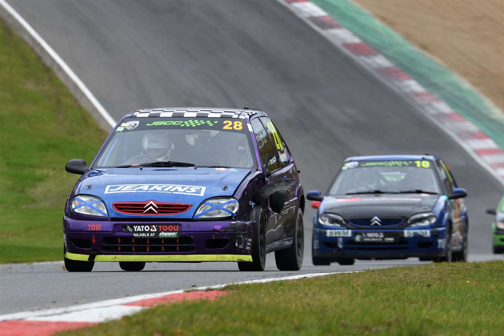 Maidstone's Loui Hounsell was 10th and 14th in the Junior Saloon Car Championship races, in his Citroen Saxo VTR. Picture: Simon Hildrew (52936756)