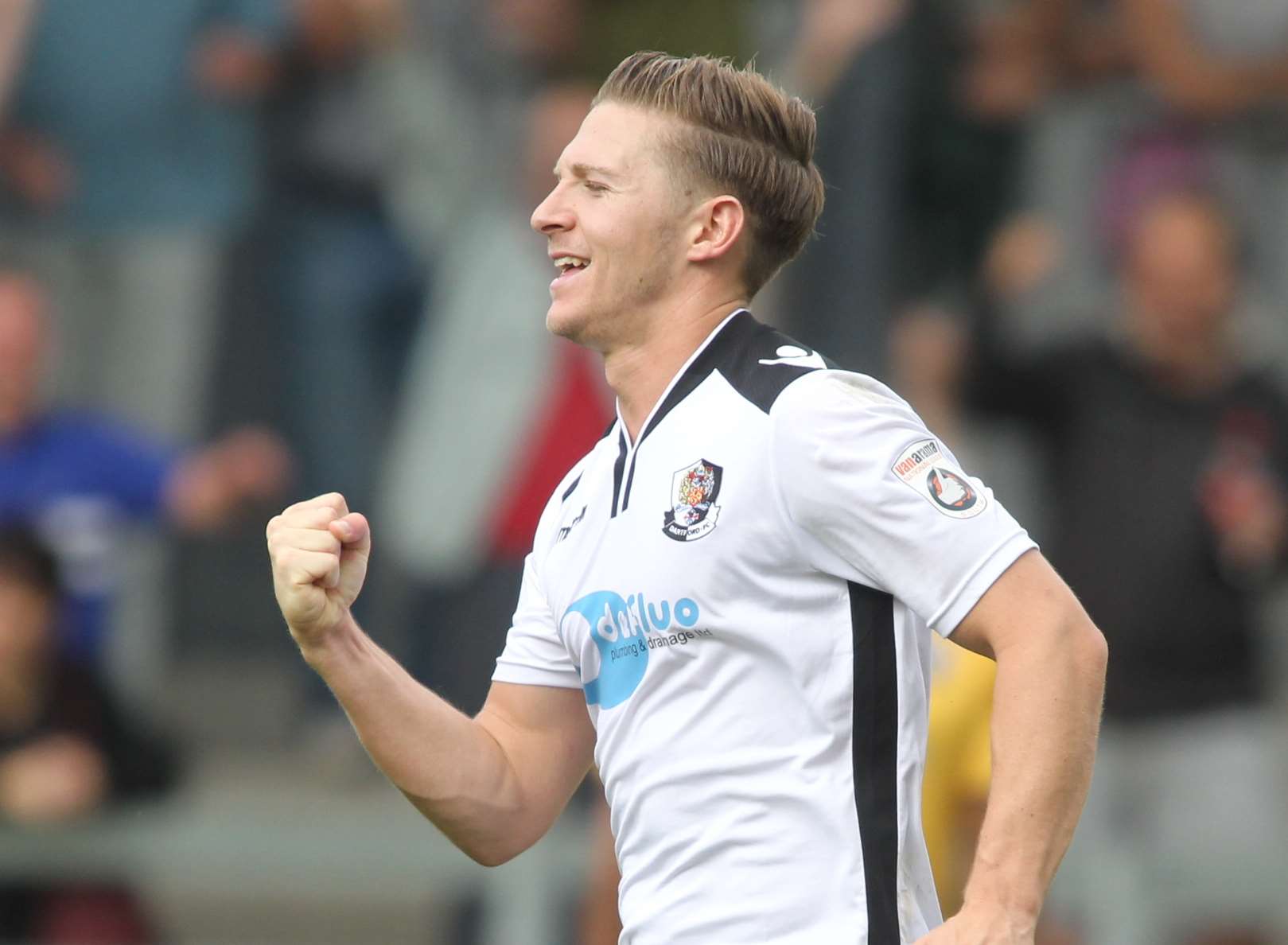 Andy Pugh scored his first goals of the season in Dartford's win at Concord Picture: John Westhrop