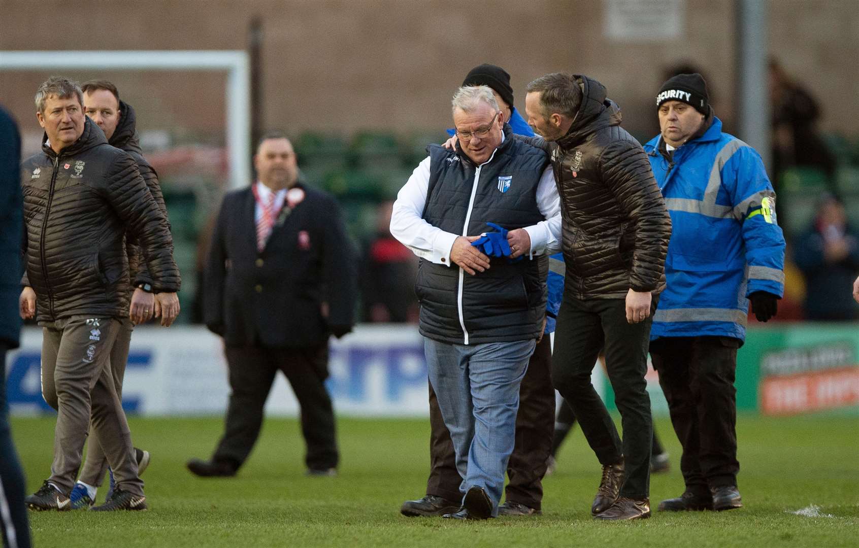 Steve Evans and Lincoln City boss Michael Appleton have words at the final whistle last season at Sincil Bank