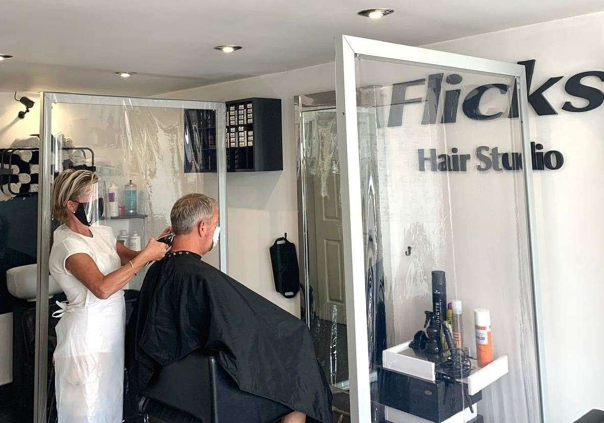 PPE and screens at Flicks Hair Studio allowed cuts to continue prior to the latest restrictions