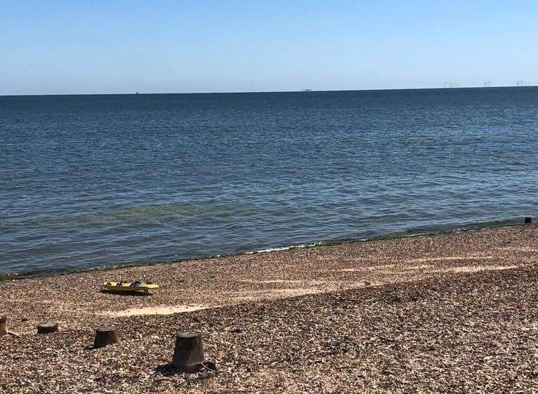 'Sewage' spotted in the sea off The Leas at Minster, Sheppey, turned out to be a 'bloom' of harmless algae. Picture: Jamie Forster