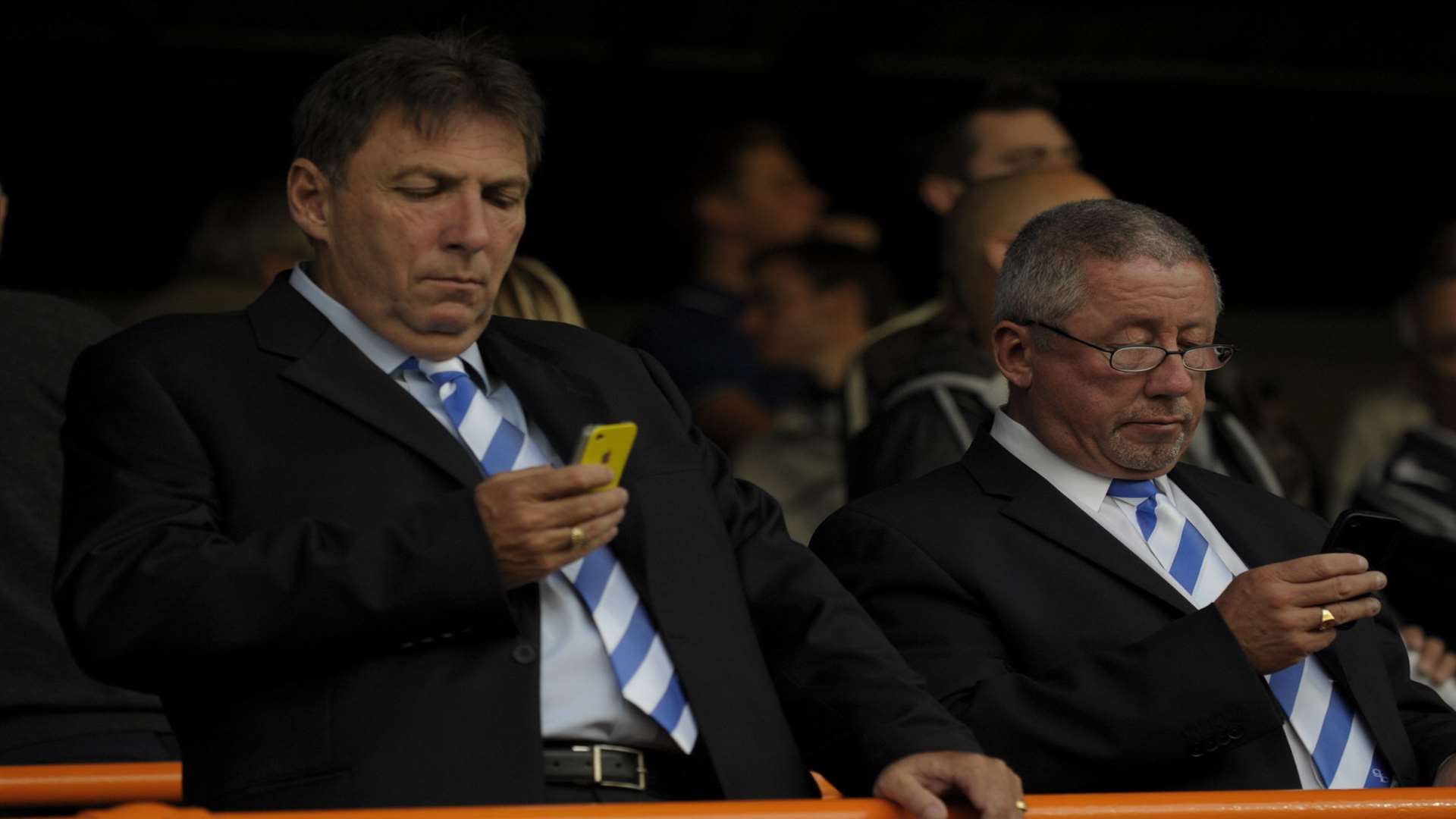 Former vice-chairman Michael Anderson next to Gillingham chairman Paul Scally