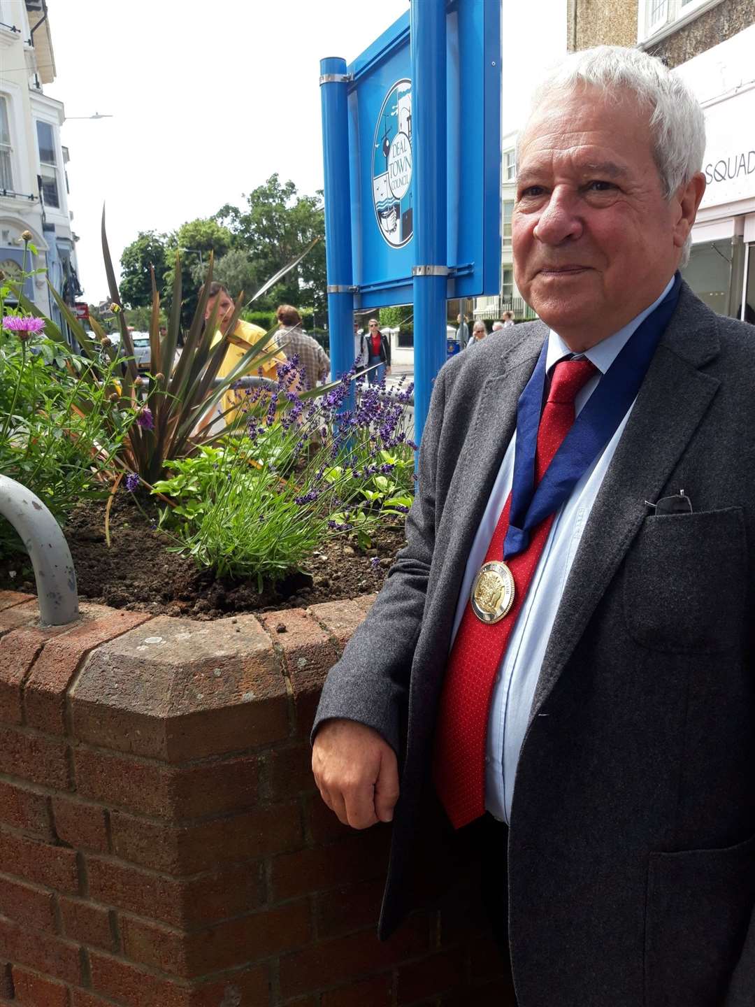 Mayor of Deal Cllr Chris Turner is impressed with the progress of Deal Town Council's sustainable planting project