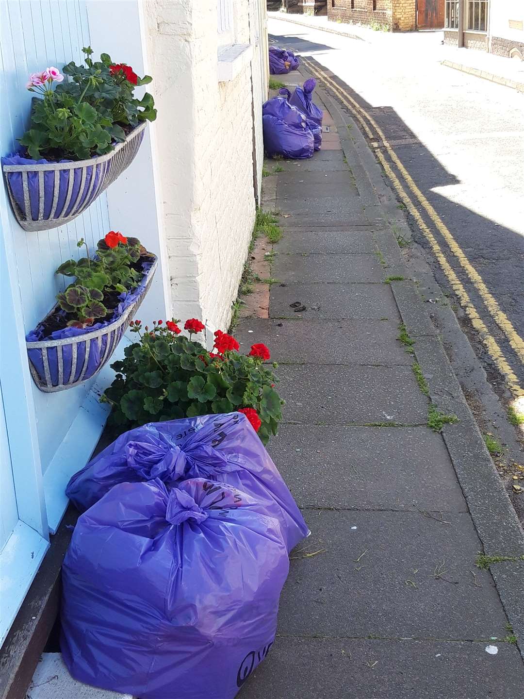 Usually picturesque, the binbags were a blight on Middle Street last weekend. Picture Susan Carlyle