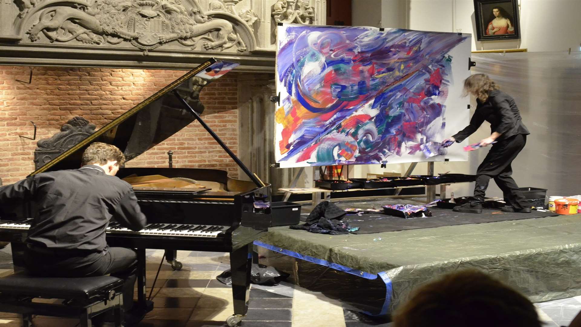 A music painting live performance with pianist Reinis Zarins