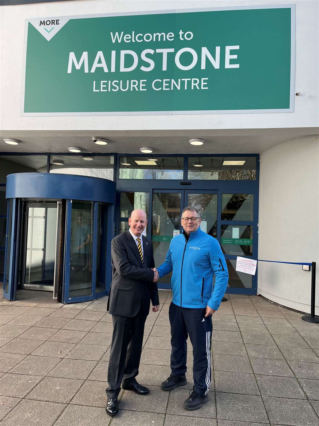 The England Age Group Weightlifting Championships are coming to Maidstone Leisure Centre in February. Cllr Dave Naghi, left, is pictured with Maidstone Weightlifting Club coach Matt Vine.