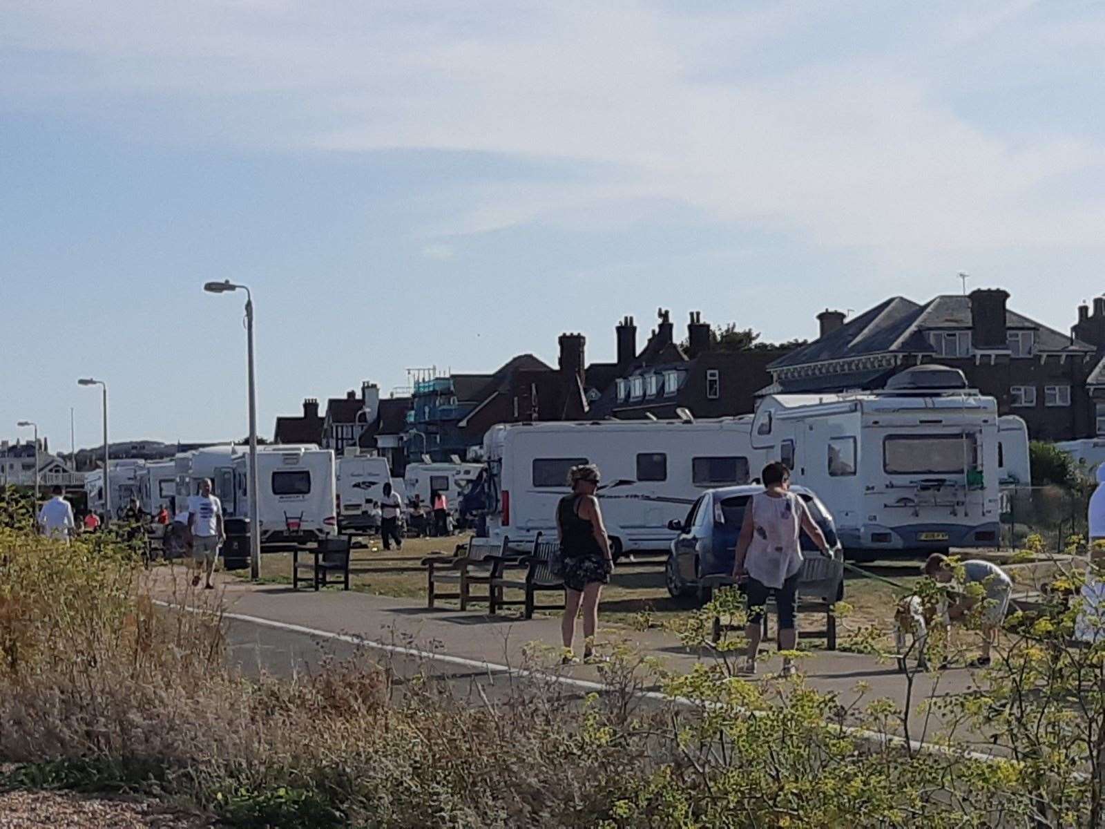 Caravans also pitched up at Deal Castle in August this year