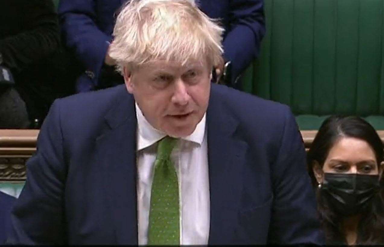 Boris Johnson speaking in the House of Commons on Wednesday, January 19. Stock picture