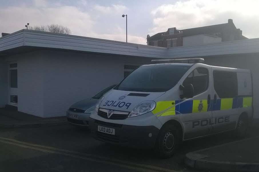 A police van was still outside Sheerness railway station this morning