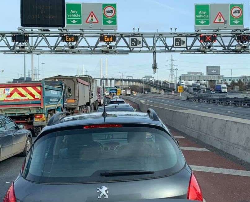 The approach to the Dartford Crossing is often congested and is subject to an air quality management area (AQMA). Picture: Dan Elliott