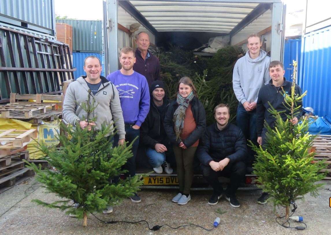 Rowers from Deal Rowing Club helped the Christmas trees operation