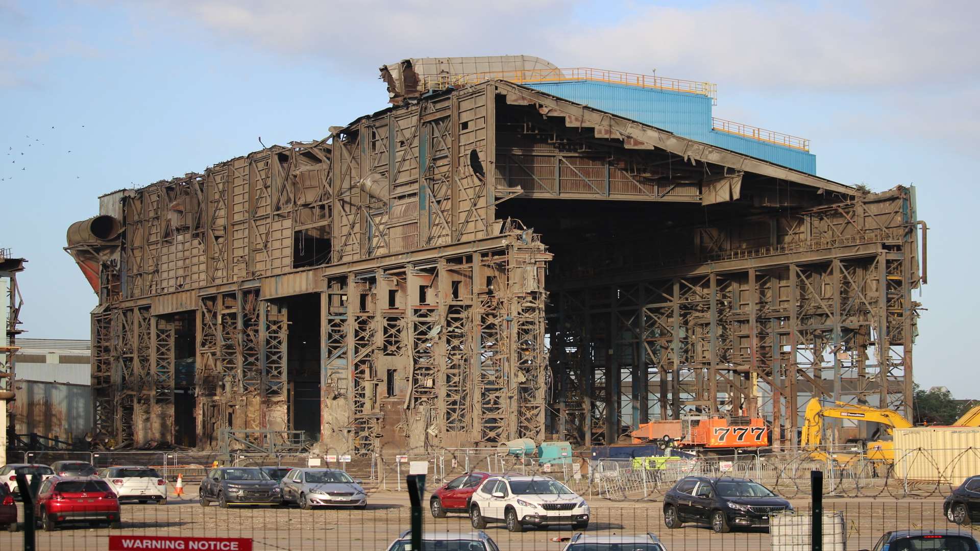 Part of the huge demolition process of the former Sheerness steel plant.
