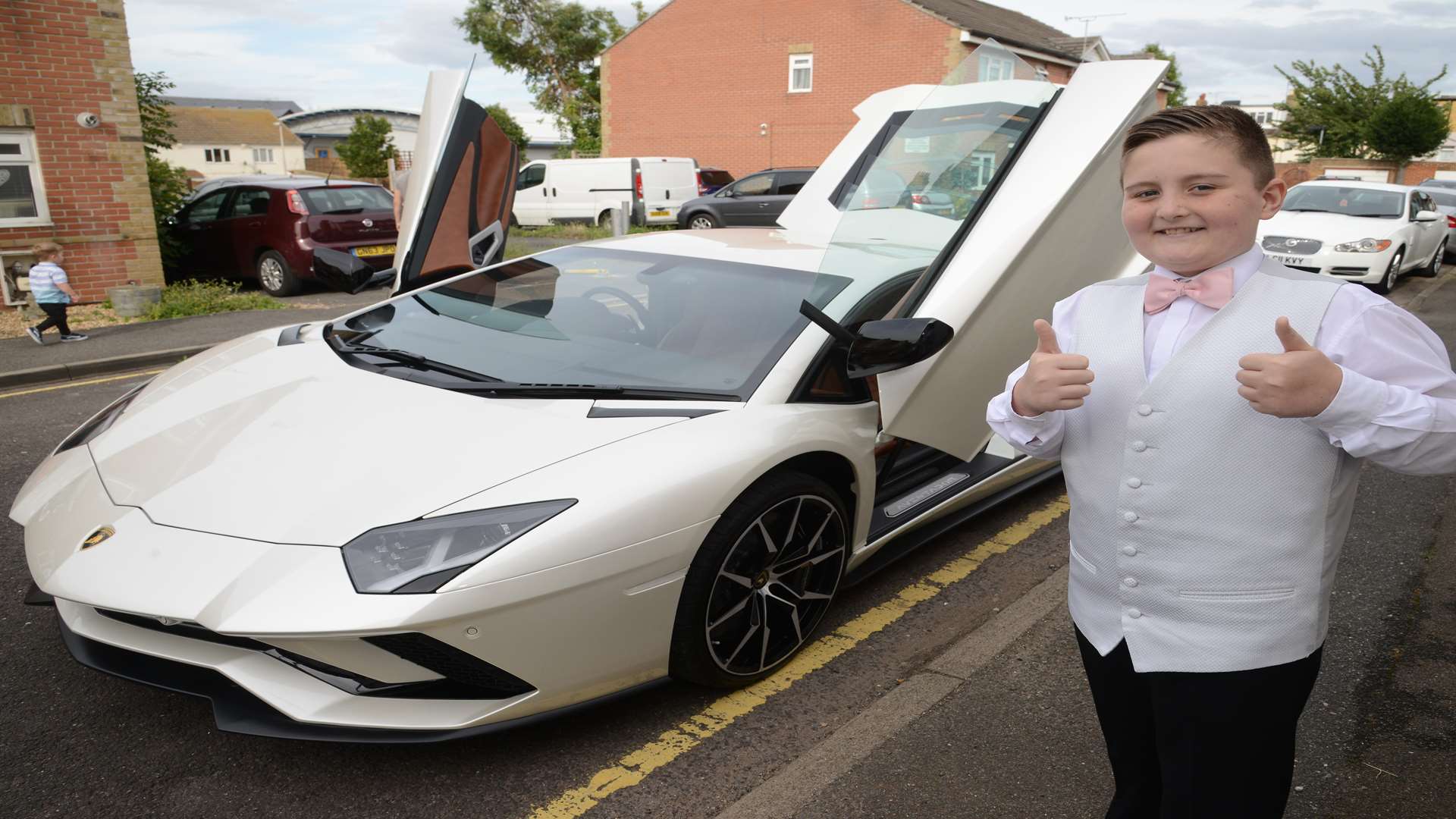 Lewis Brooke with the £300,000 Lamborghini Aventador
