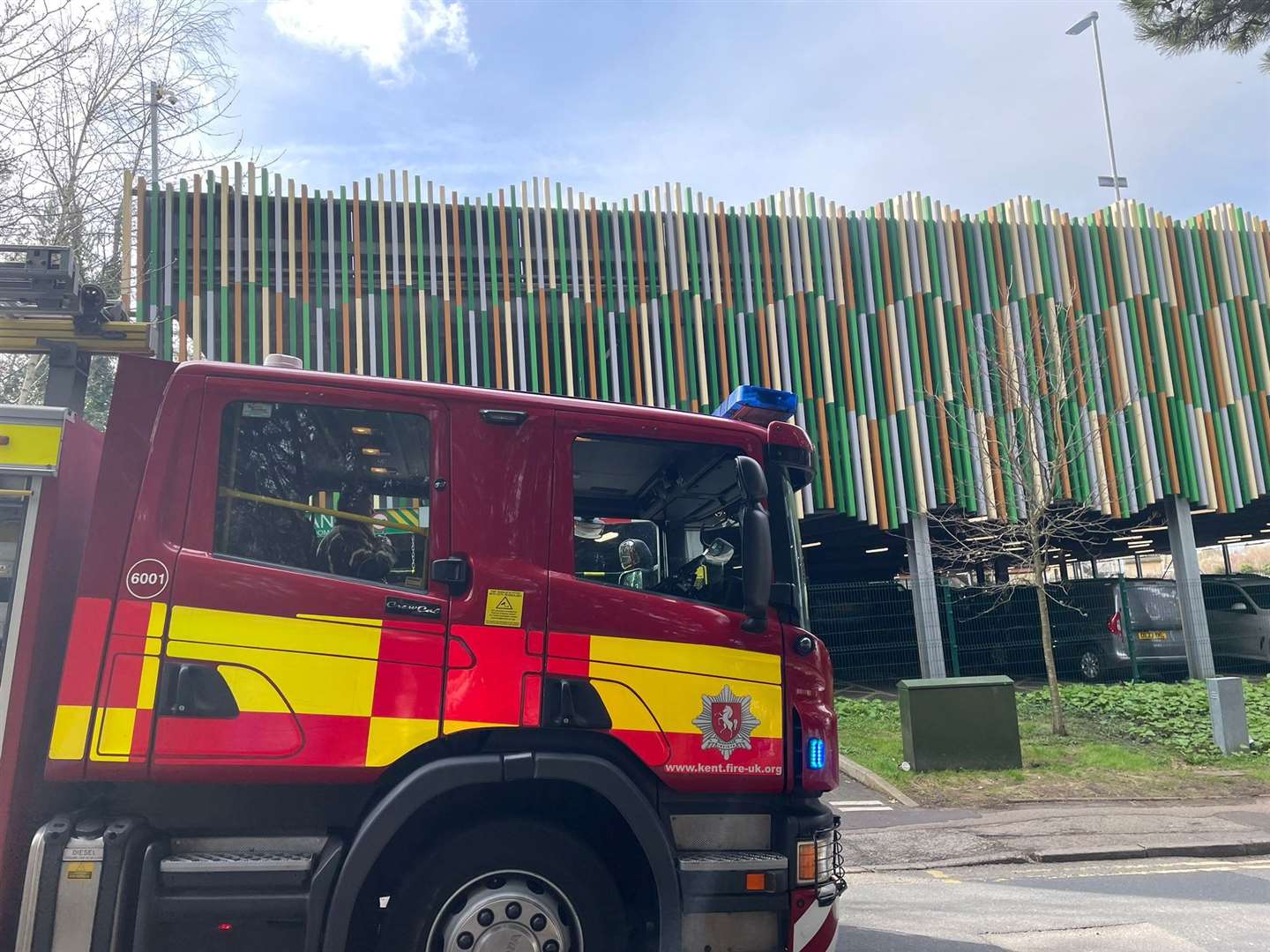 Firefighters are working to put out a “thick and powerful” blaze at a multi-storey car park in Bradbourne Car Park in Sevenoaks