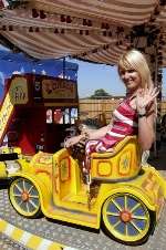 Actress Nancy Sorrell at the launch of a children's play area at the Hop Farm