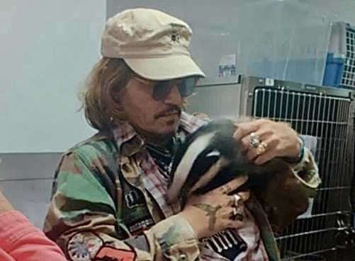 Johnny Depp at the Folly Wildlife Rescue in Tunbridge Wells last summer. Picture: Folly Wildlife Rescue / Facebook