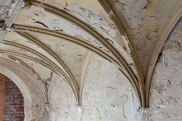 Cobham Dairy's surviving west cloister plasterwork. Picture: Savills