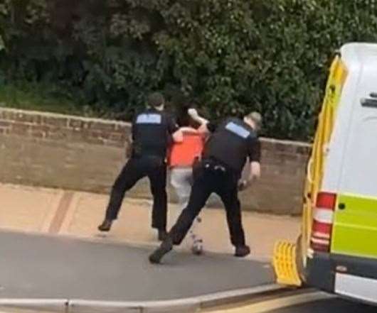 Footage was cpatured of the arrest in Luton Road, Chatham. Pic: Jade Ferguson