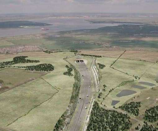 Lower Thames Crossing south portal and chalk park. Picture: National Highways