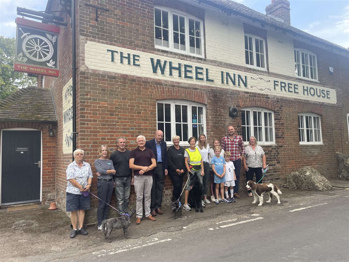 Ashford MP Damian Green met with Westwell residents outside the pub this week