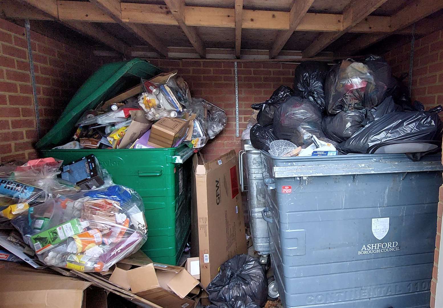 Ashford's Lee Wood says flats in Stanhope have also been affected by uncollected bins. Picture: Lee Wood