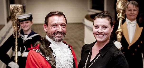 New mayor Cllr Peter Scollard with mayoress, Julie Easy. Picture: Gravesham Borough Council