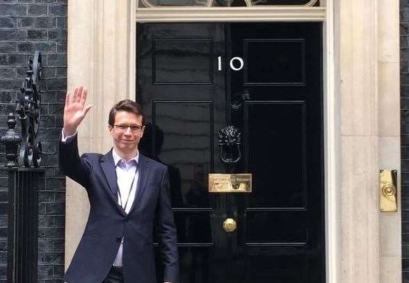 James Johnson outside 10 Downing Street, where he worked as the Prime Minister's chief pollster