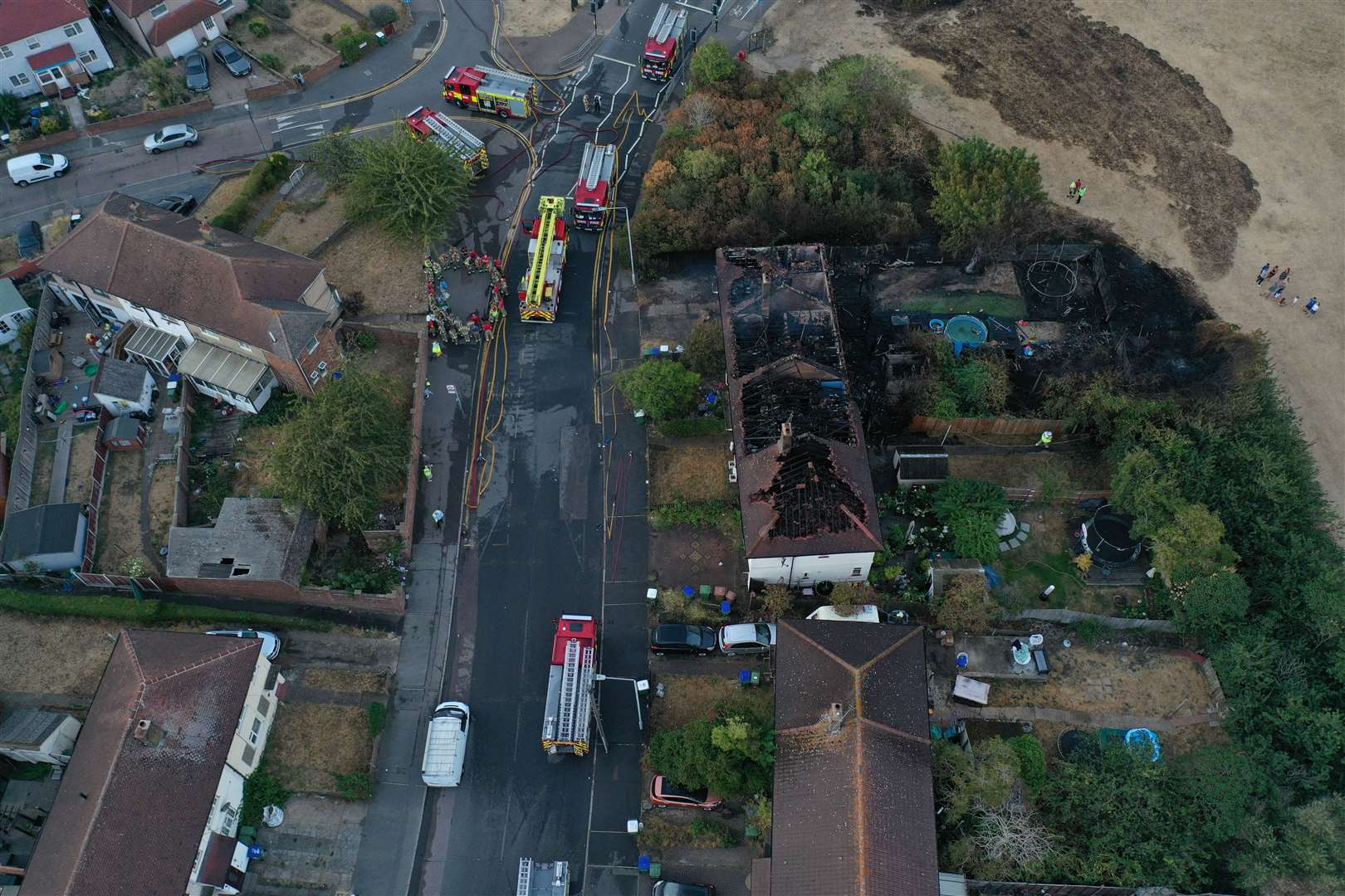 Eight fire engines were sent to tackle the blaze in Crayford Way, Crayford, near Dartford. Photo: UKNIP