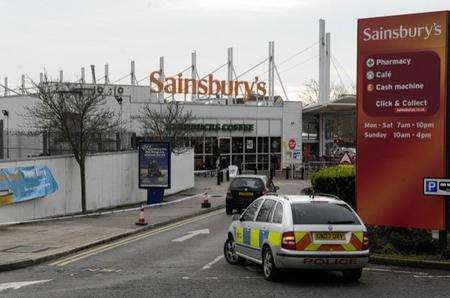Police cordon off Sainsbury's in Canterbury after a sex attack