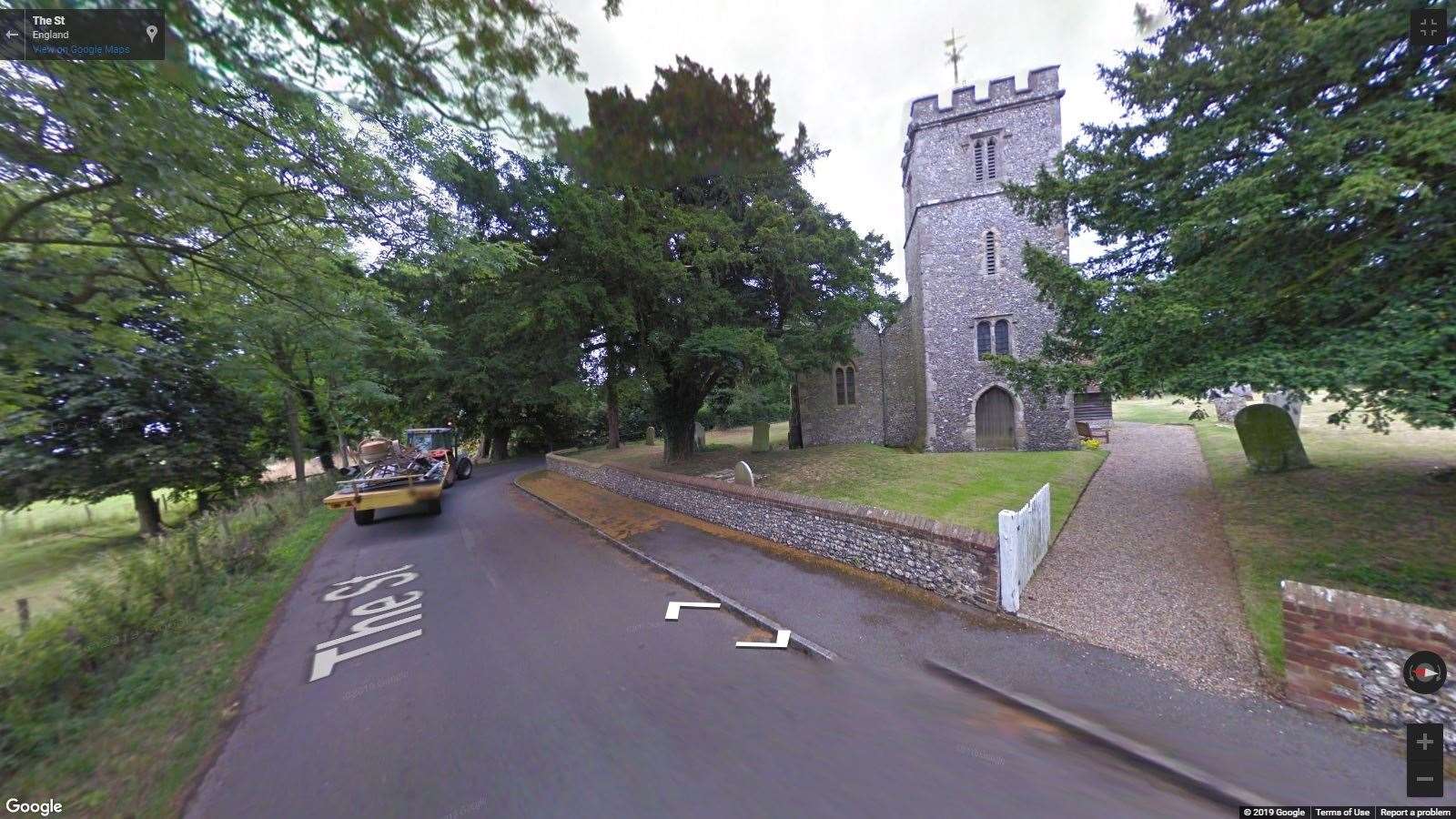 Fire near St Gile's church, The Street, Wormshill. Picture: Google (14297845)