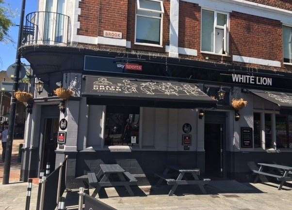 Describing itself as a Craft Union free house, the White Lion on the high street in Chatham had its doors thrown open for the warm weather