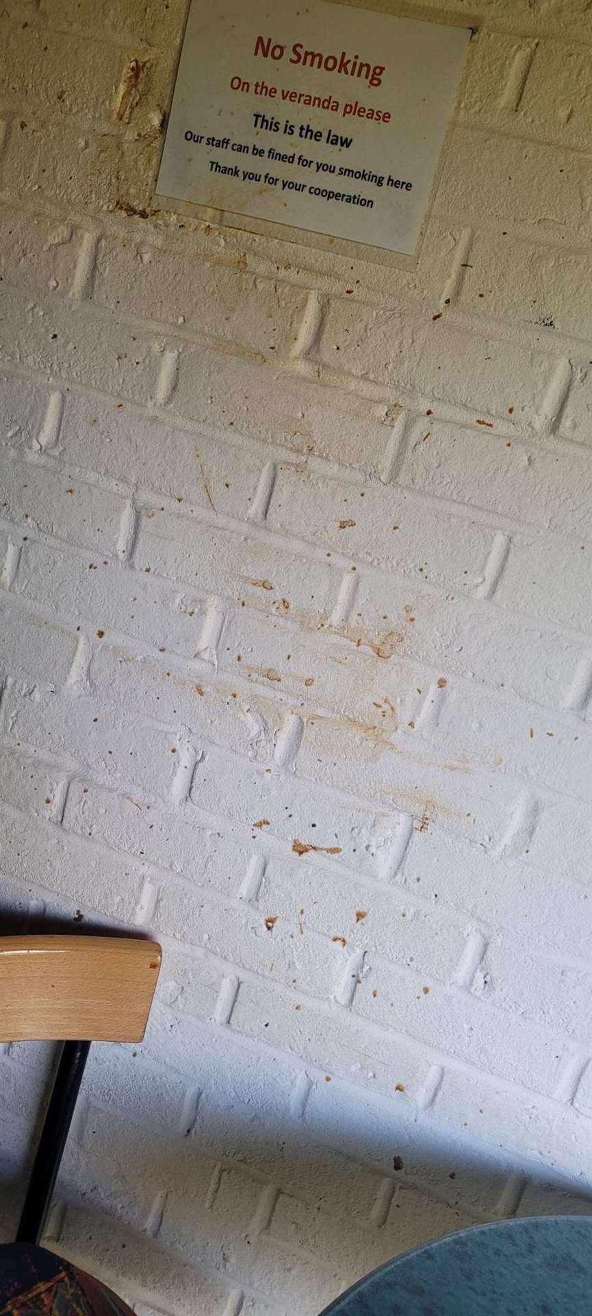 Sauce was left up the wall and on the floor after yobs in Snodland vandalised the Pavillion Café. Picture: Nicola Parker