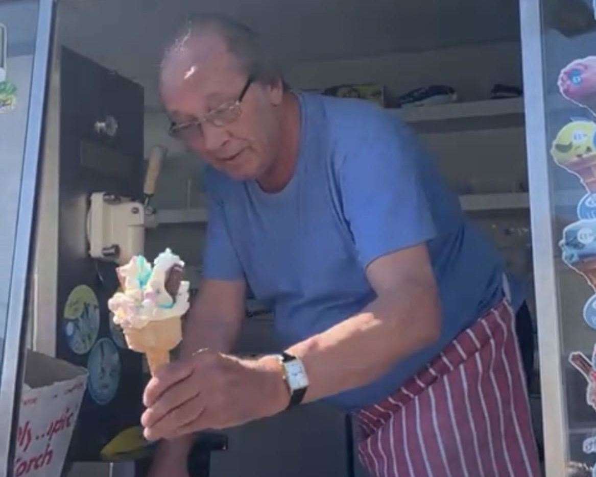 Fred was an ice cream man in Gravesend for more than 40 years