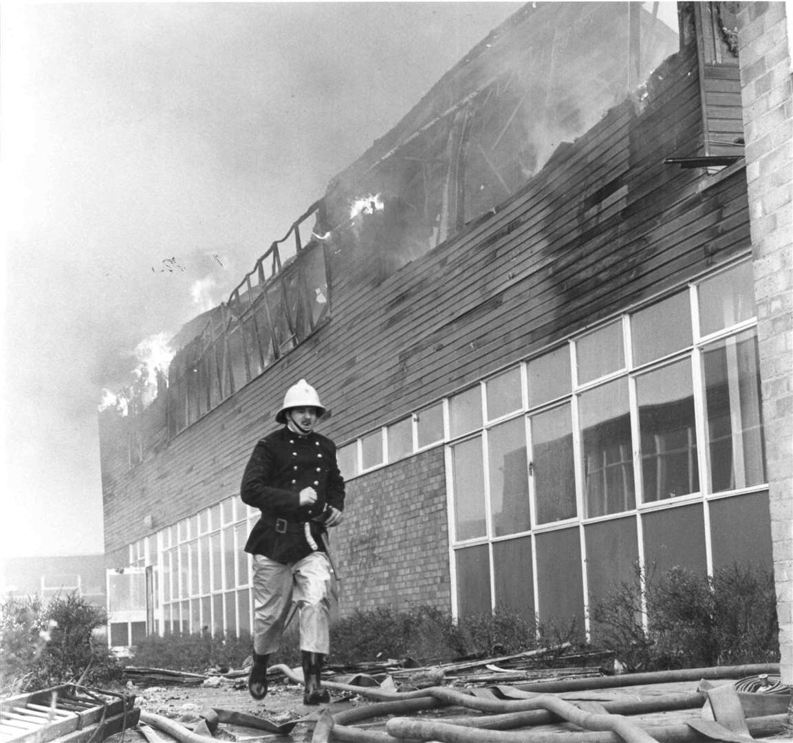 Fire swept through Sheppey Comprehensive School in April 1980