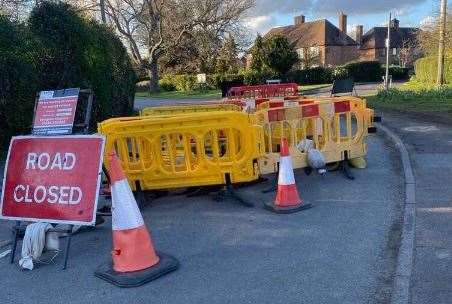 Poplar Road in Wittersham has been closed for two weeks but work to fix it is yet to start