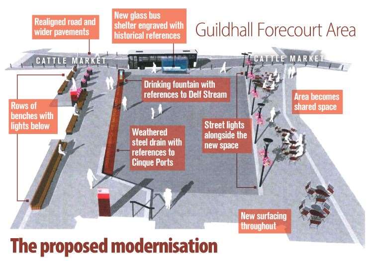The forecourt re-design which is now due to be slightly revised