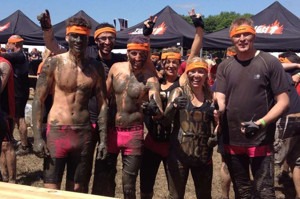 Members of Snap 24/7 Fitness Centre in Sittingbourne taking part in the Tough Mudder challenge in Winchester